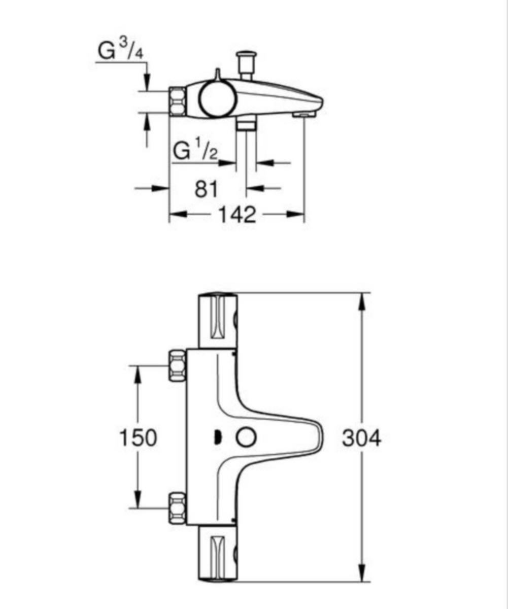 Suihkutermostaatti JP 1022062430 Grohe Grohtherm 800 musta [6325217]