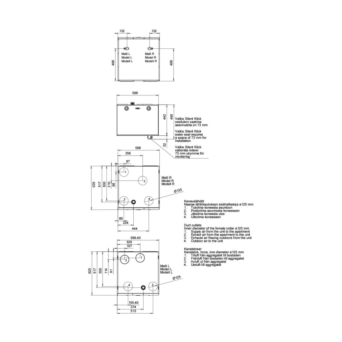 Ilmanvaihtokone Vallox MyVallox 99 MV RA12 [7912148] |