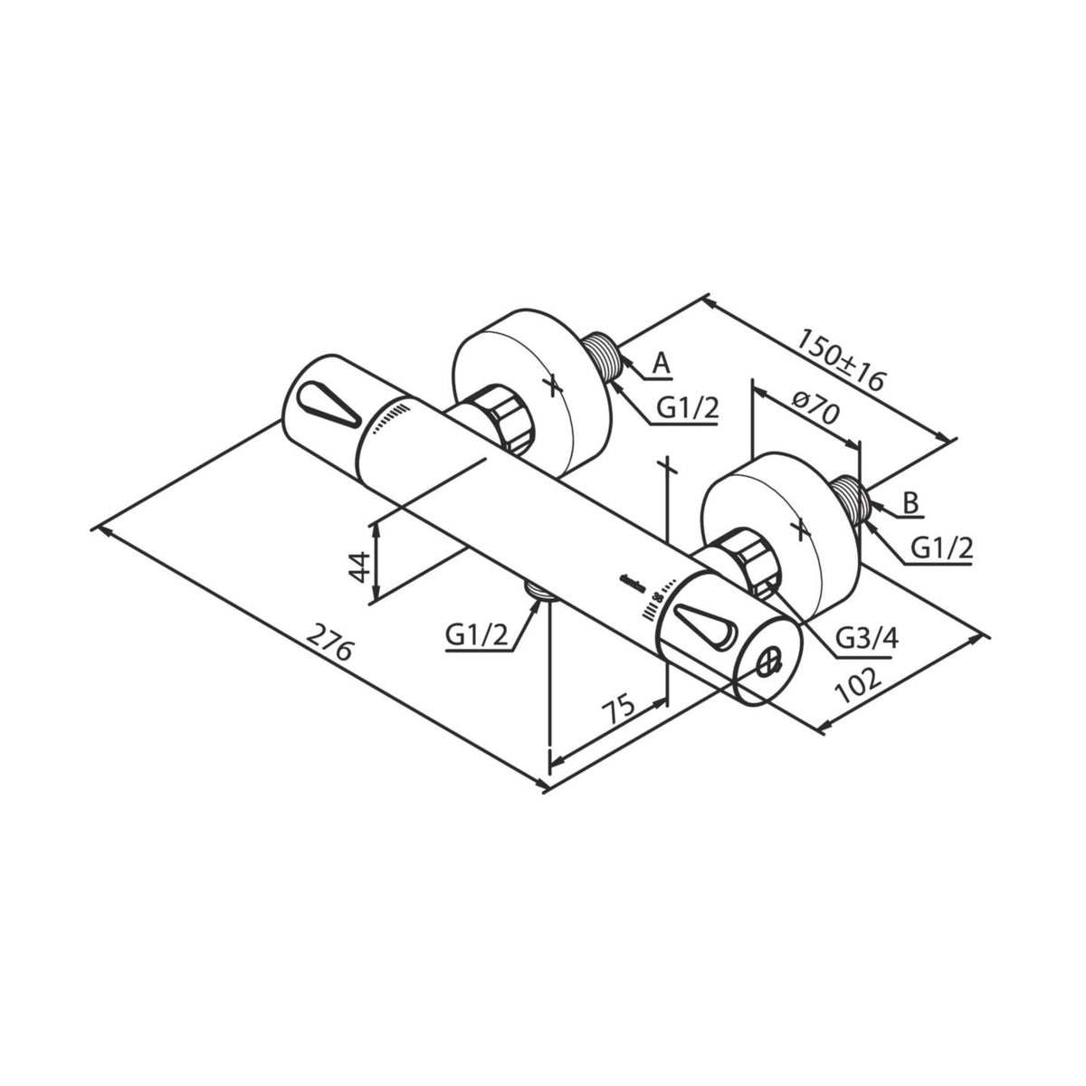 Damixa Silhouet Suihkutermostaatti harjattu grafiitinharmaa pvd 744005500 6358087