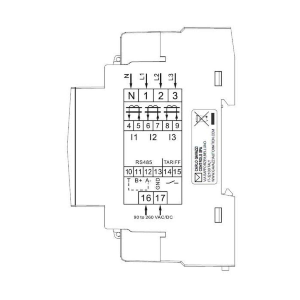 Energiamittari Carlo Gavazzi Em330 3V 5A Lk B 3 - Din M1 [6706048] |