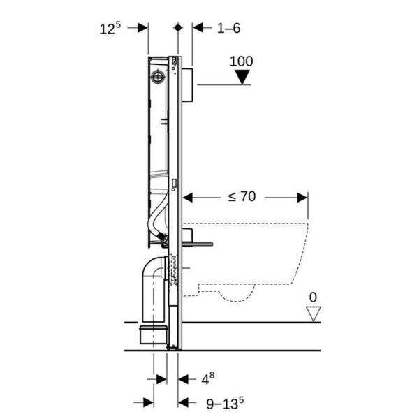 Asennusteline seinä-WC:lle Geberit Duofix Sigma Sawa 112CM PE-X [5757013]