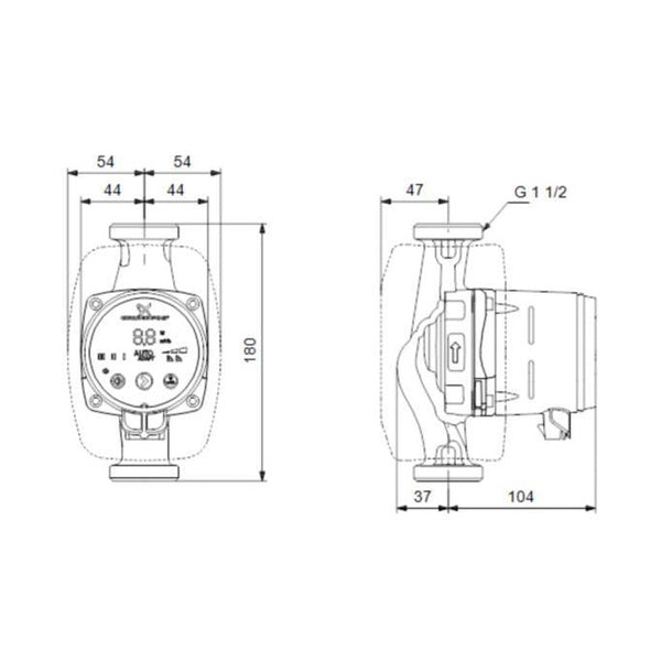 Käyttövesipumppu Grunddos ALPHA2 25 - 40 N 180 1x230V [4615348] |