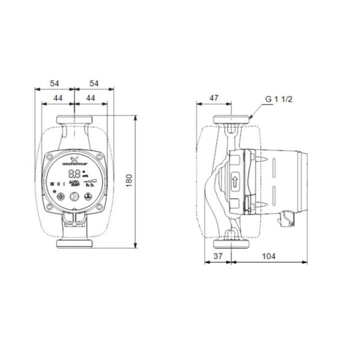 Käyttövesipumppu Grundfos ALPHA2 25 - 60 N 180 1x230V [4615349] |