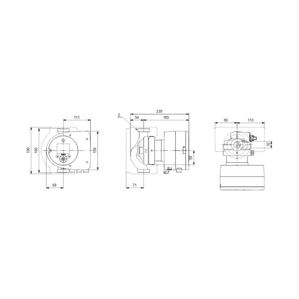 Lämpöjohtopumppu Grundfos MAGNA3 32 - 100 180 1 - V [4615513] |