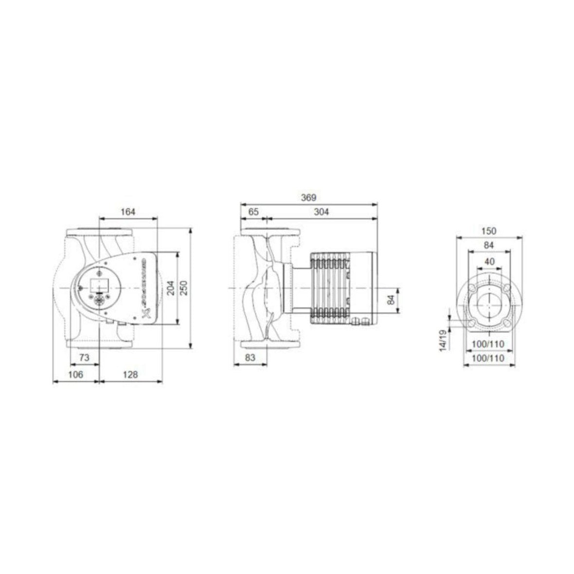 Lämpöjohtopumppu Grundfos Magna3 40 - 180 F 250 1X230V [4615150] |