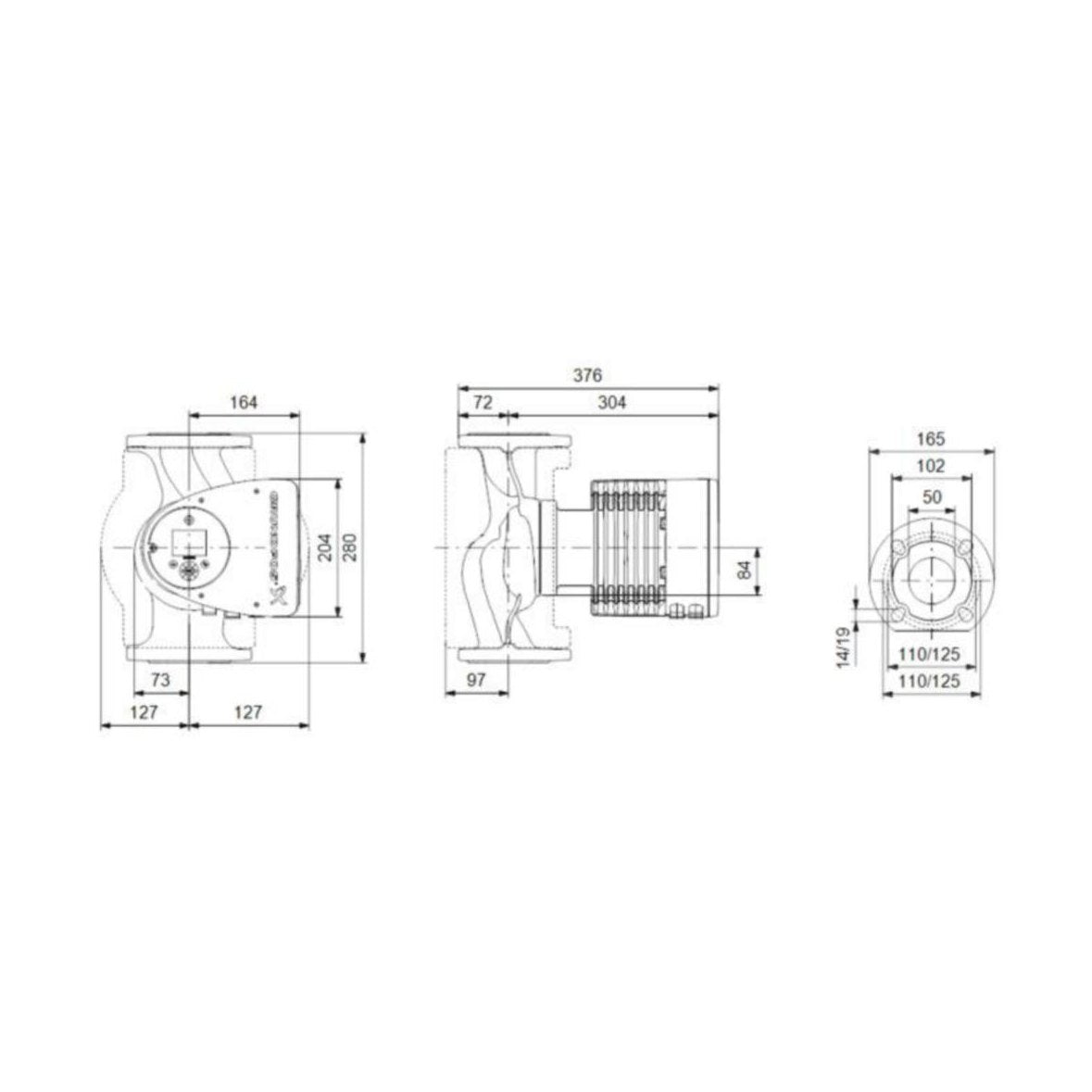Lämpöjohtopumppu Grundfos Magna3 50 - 150 F 280 1X230V [4615156] |