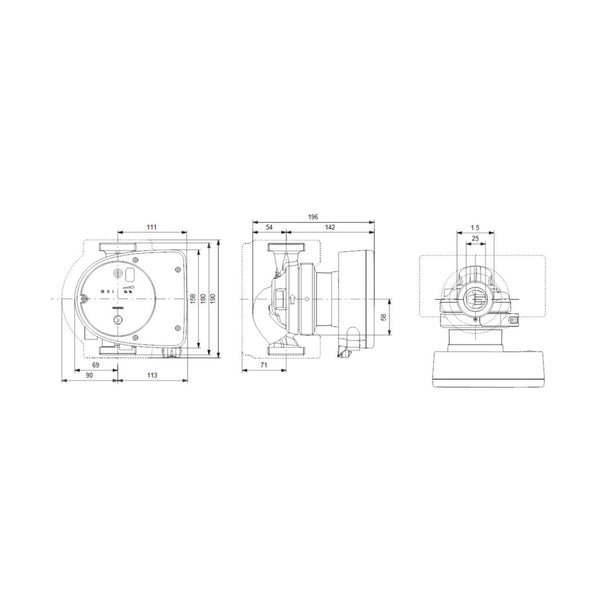Lämpöjohtopumppu Grundfos Magna1 25 - 80 180 1V [4615231] |
