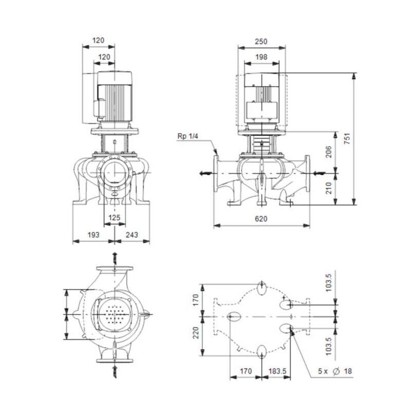 Grundfos Kiertovesipumppu Tp 125 - 60/4 [4616133] |