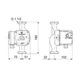 Grundfos Kiertovesipumppu käyttövesi UPS 25 - 60 N 180 1x230V [4615616] |