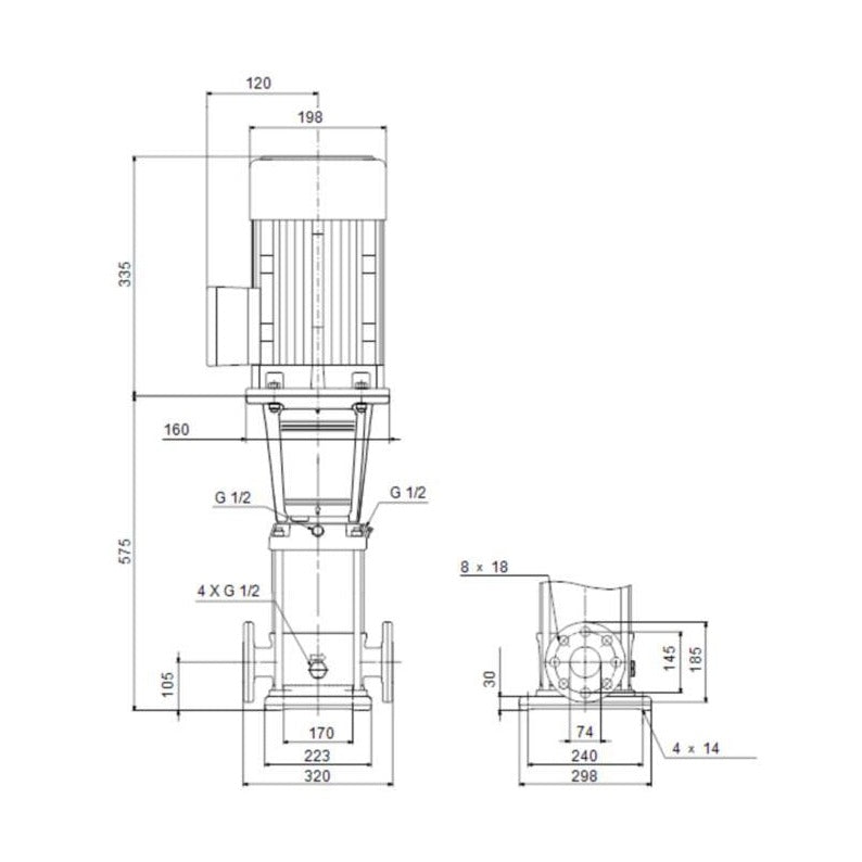 Grundfos Paineenkorotuspumppu Monijaks. Cr 32 - 2 - 2 [4925457] |