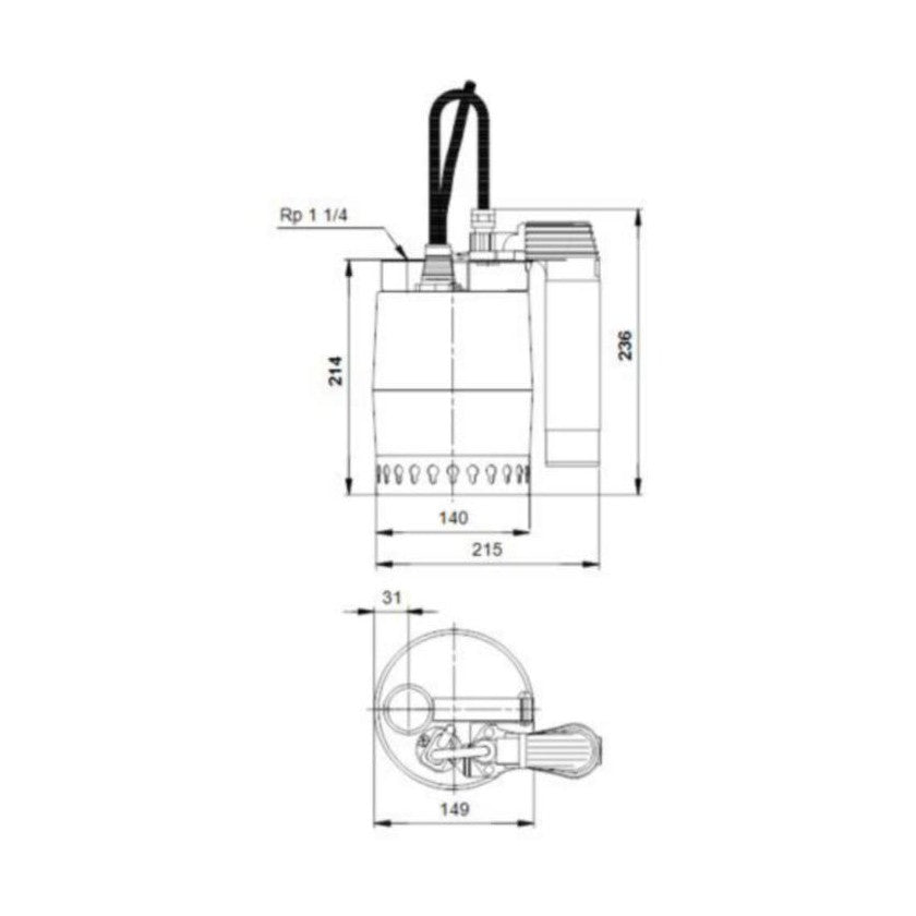 Uppopumppu Grundfos putkivipalla KP 250-AV RST 4822523