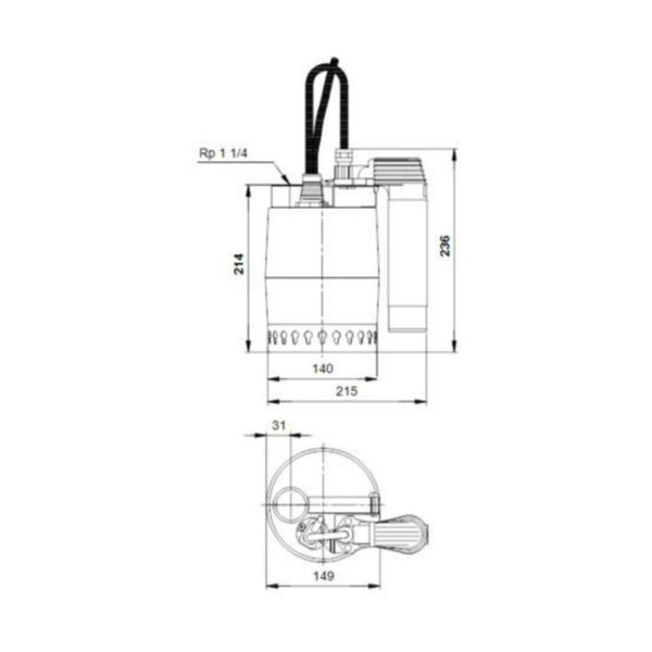 Uppopumppu Grundfos putkivipalla KP 250-AV RST 4822523