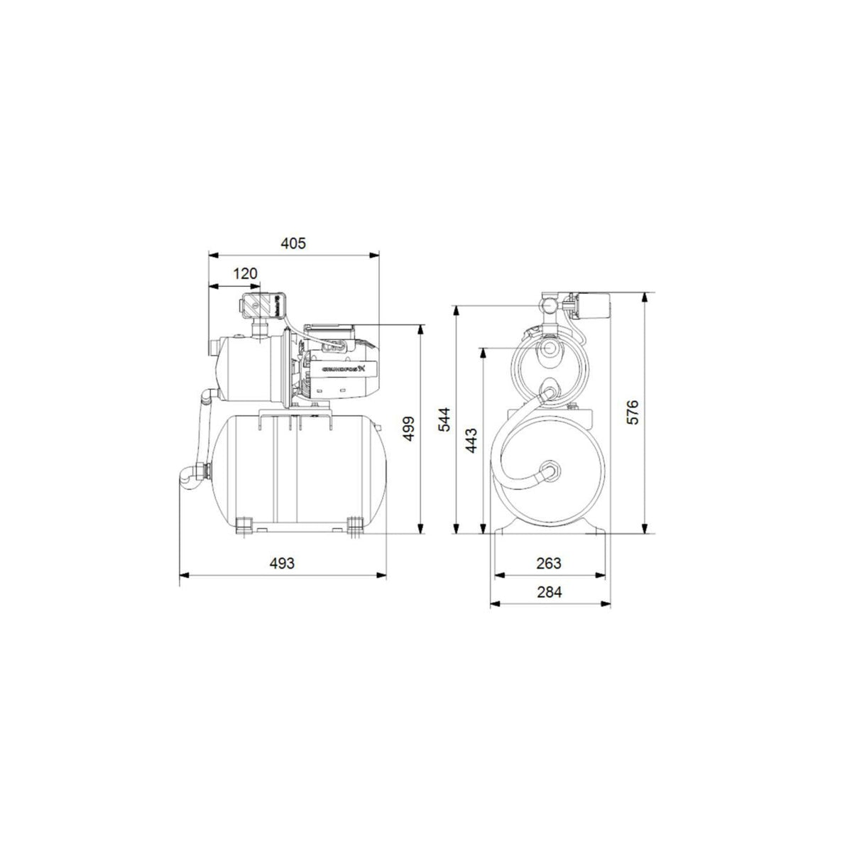 Vesiautomaatti 99463875 Grundfos JP PT 4 - 47 PT - H 20L 1 - V [4732540] |