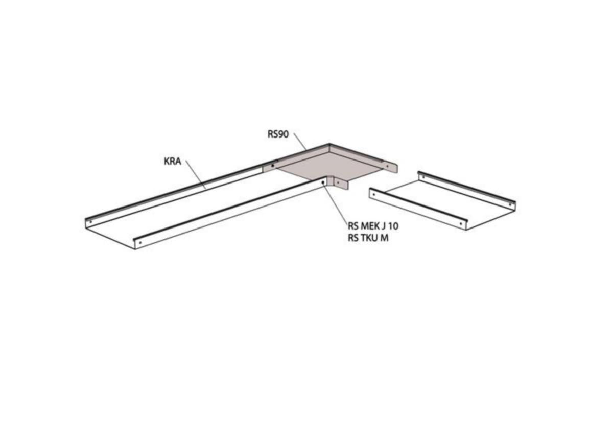 Kulmakappale meka rs levyhylly RS90-40-100 pg [1431311]