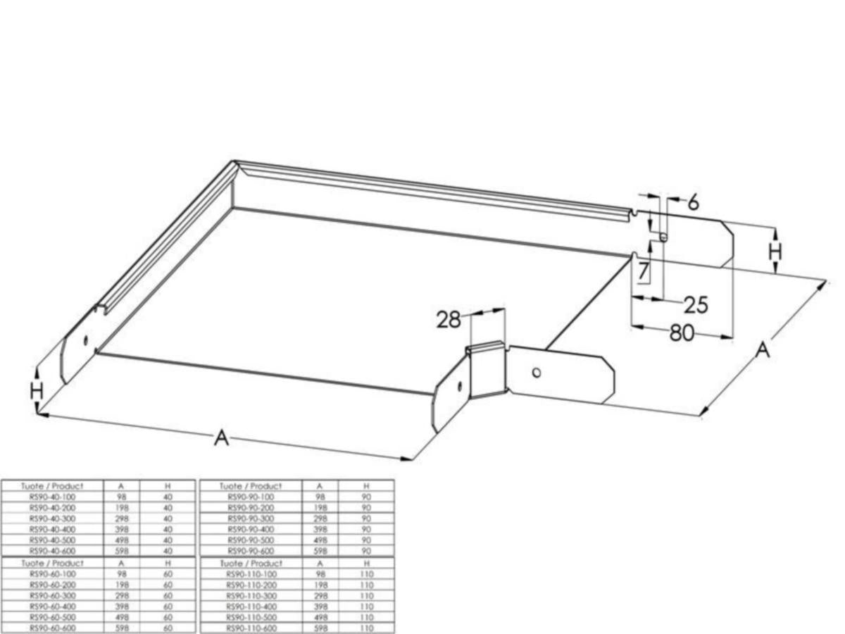 Kulmakappale meka rs levyhylly RS90-40-100 m [1431321]