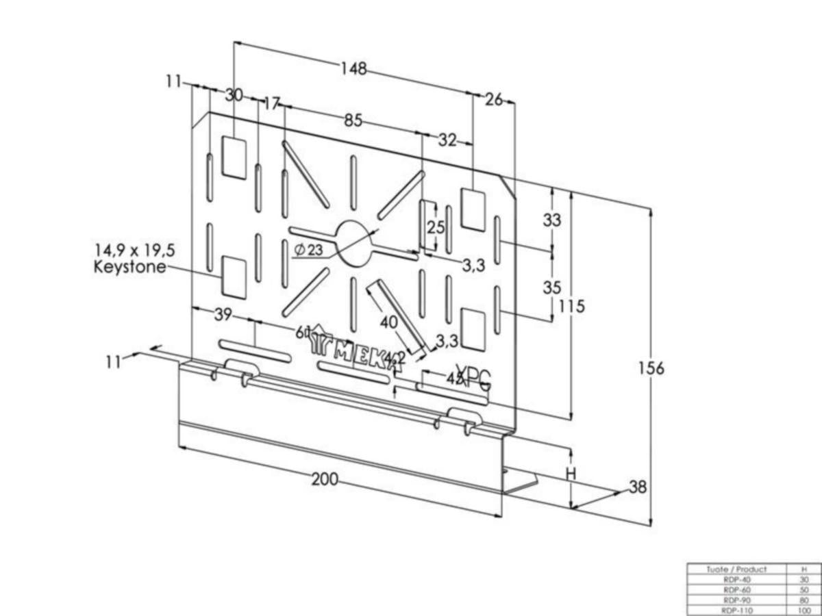 Asennuslevy meka rdp RDP-40 m [1431650]