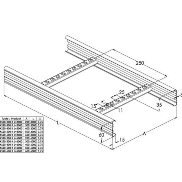 Tikashylly meka KS20 KS20-600 k L=3000 pg [1431806]