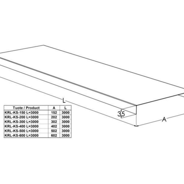 Kaapelitien kansi meka krl-ks tikashylly tikash. KRL-KS-300 L=3000 pg [1432848]