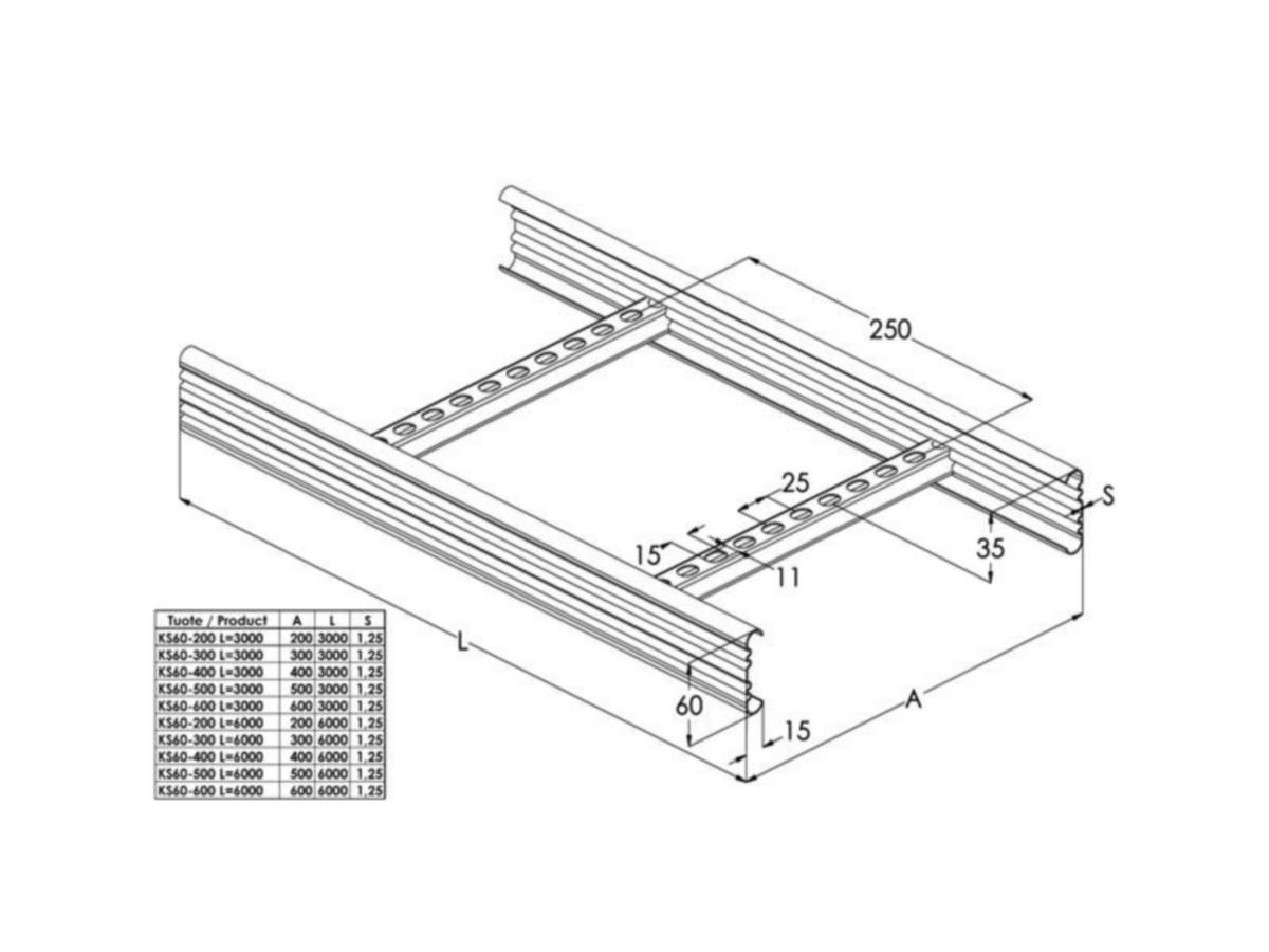 Tikashylly meka KS60 KS60-500 L=6000 xpg [1433090]