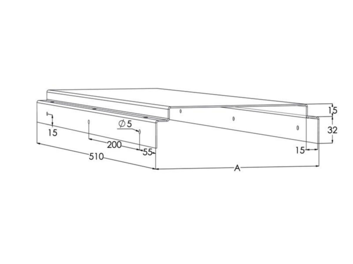 Asennuslevy meka tikashylly KL-600 L=510 xpg [1433441]