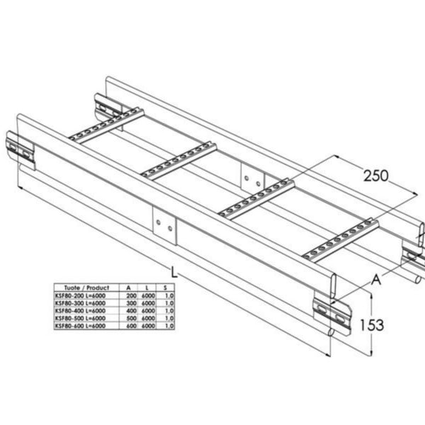 Tikashylly meka KSF80 KSF80-400 L=6000 hdg [1449534]