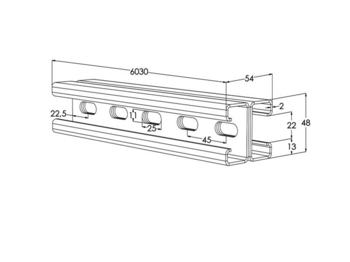 Asennuskisko meka asr L=6030 hdg [1449660]