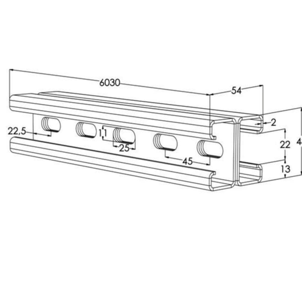 Asennuskisko meka asr L=6030 hdg [1449660]