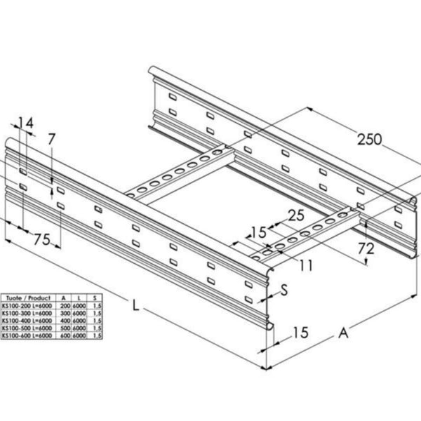 Tikashylly meka KS100 KS100-300 L=6000 hdg [1478180]
