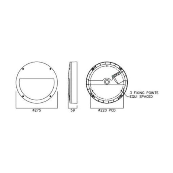 Seinävalaisin Ulko Nvc Huntsville 12W 3/4K Ip65 Eye [4544013] |
