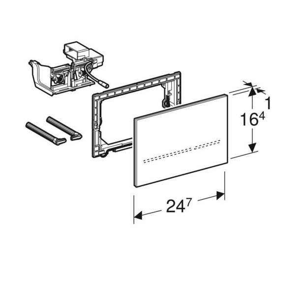 Huuhtelupainike Sigma80 Elekt. 230V 2 - H Must/Peililasi [5756846] |