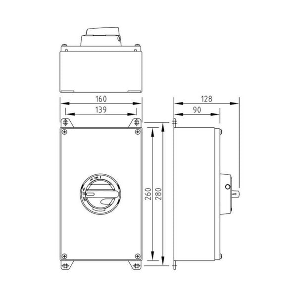 Turvakytkin Väännin Katko Kur 3X63A 400V 30Kw 1No/1Nc [3600881] |
