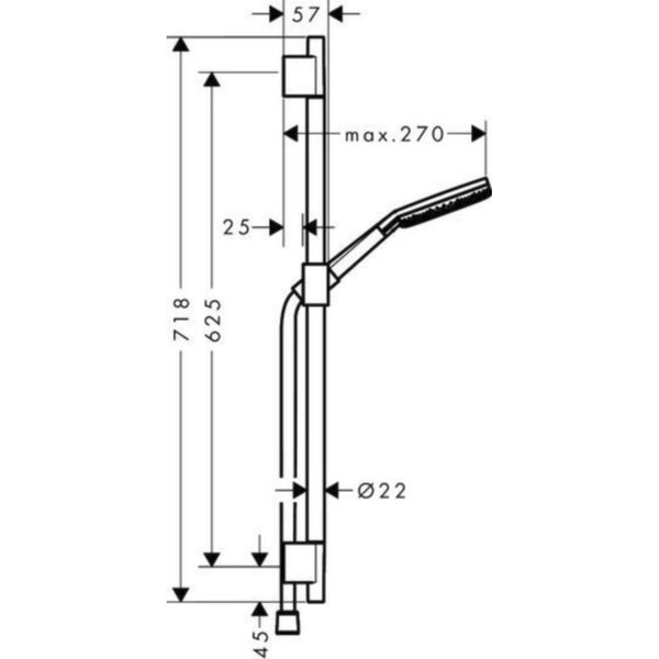 Suihkusetti Hansgrohe 24602000 Rd 3T Eco Unica S Kromi [6550401]