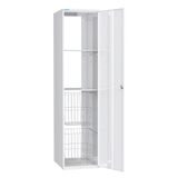Pyykkikaappi Polaria 400x1700x530 mm oikeakätinen sylinterilukko 2 koria + 2 hyllyä - Fertti.com