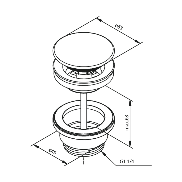 Damixa Pohjaventtiili Dn32 Ø63 Max 63 Mm Mattavalkoinen 238702100 [5975781] |