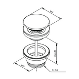 Damixa Pohjaventtiili, Aina Auki Dn32 Ø63 Max 63 Mm Kirkas Messinki 238607700 [5975787] |
