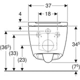 Seinä-WC Geberit ONE turboflush Design valkoinen, istuinkannella - Fertti.com