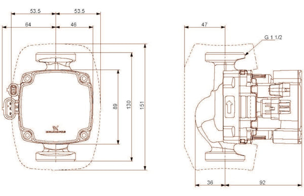 Lämpöjohtopumppu Grundfos ALPHA2 GO 25-40 130 220-240V 9 [4616577]
