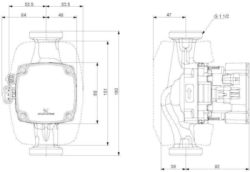Lämpöjohtopumppu Grundfos ALPHA2 GO 25-75 180 220-240V 9 [4616567]