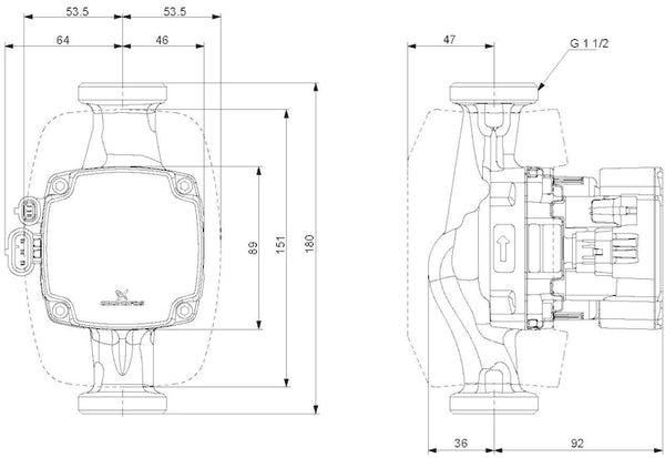 Lämpöjohtopumppu Grundfos ALPHA2 GO 25-75 180 220-240V 9 [4616567]