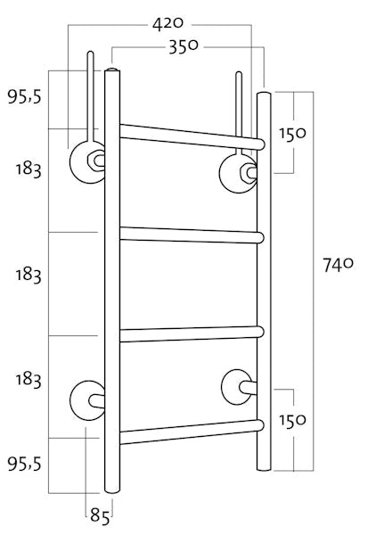 Rej Design pyyhekuivain Tango BTH 35744 yläkytkentä kromi [5488247]