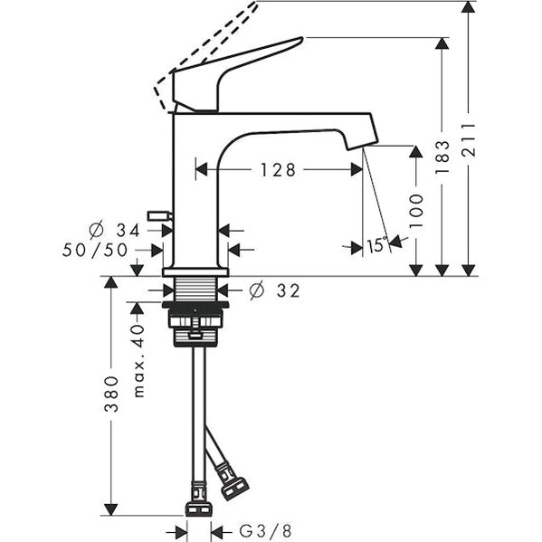 Pesuallashana Hansgrohe 34013000 Axor Citterio M 100 [6150786]