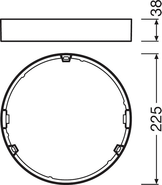 Alasvalo Downlight Slim Dl Slim Kiinnityskehys Dn210 Wt
