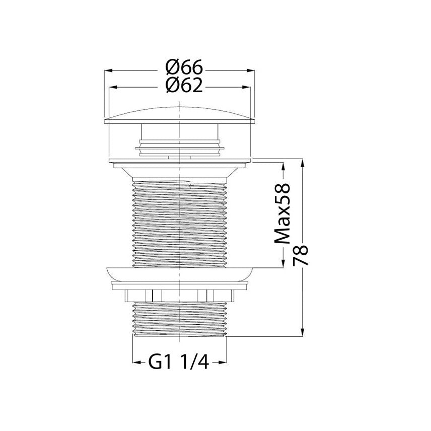 Hafa pohjaventtiili Pop - Up Ei ylivuoto musta [1349966] |