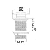 Hafa pohjaventtiili Pop - Up Ei ylivuoto musta [1349966] |