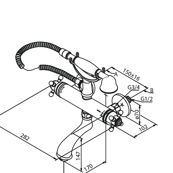 Damixa Tradition Kylpy/suihkutermostaatti kromi 375030000 [6330722] |