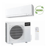 Tyylikäs mattapintainen Mitsubishi Electric RZ35 R290 ilmalämpöpumppu pohjoisen oloihin