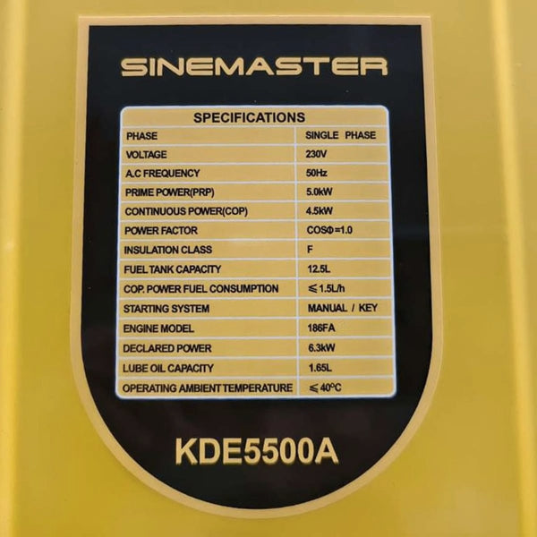 Sinemaster KDE5500A 230 V aggregaatti [103149687]